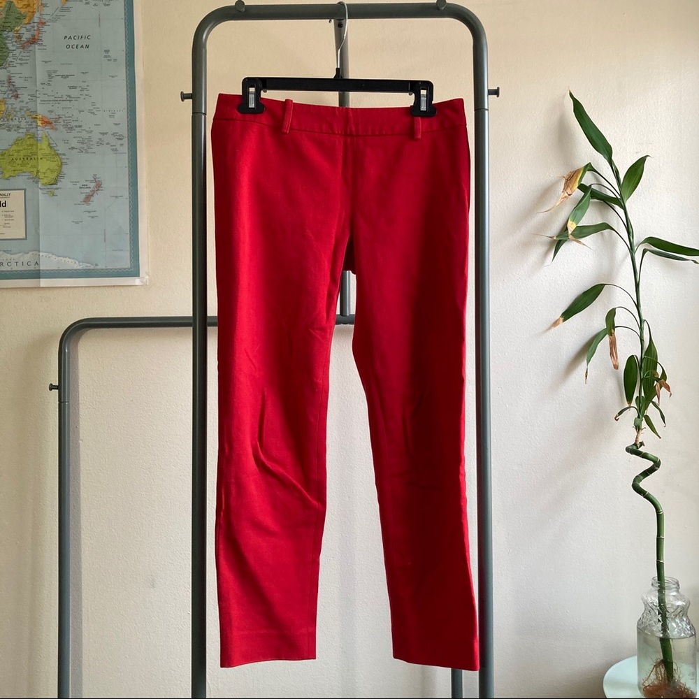Cynthia Rowley Straight Leg Red Work Pants